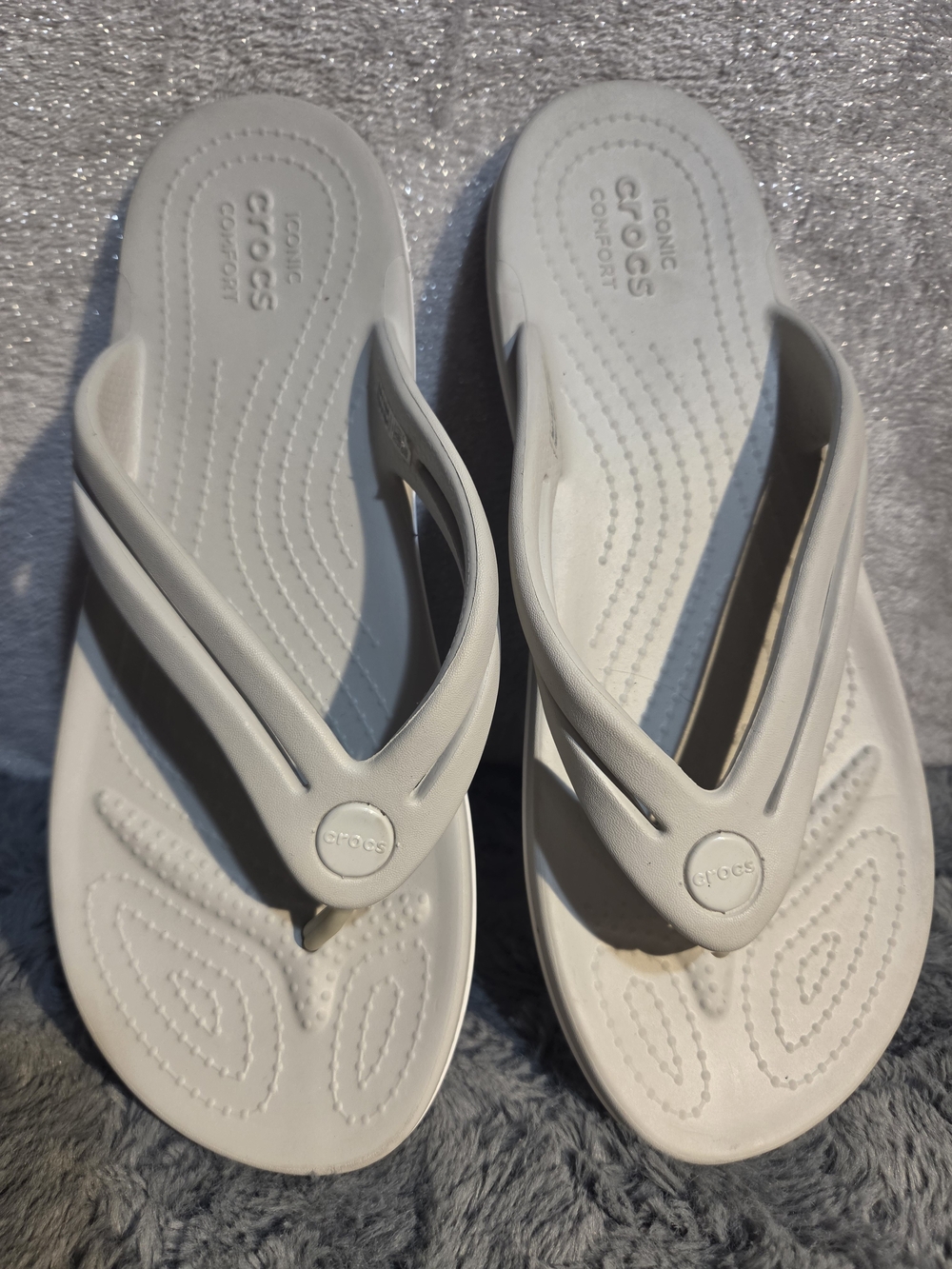 Crocs Off-White/Bone Flip Flop Sandals